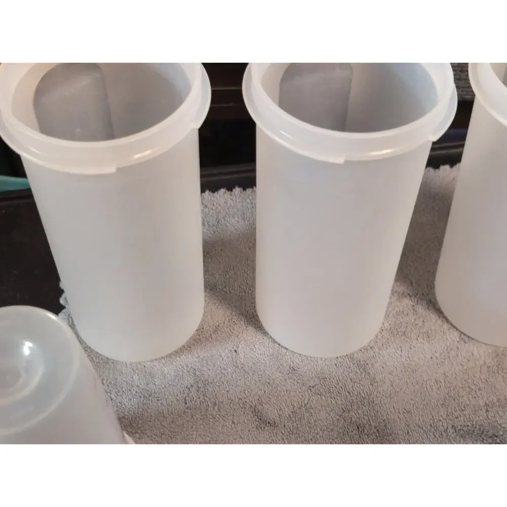Lot 6 Cylinder Assorted Vintage Tupperware Tumblers 1606-1, 1641-20, 1900-3